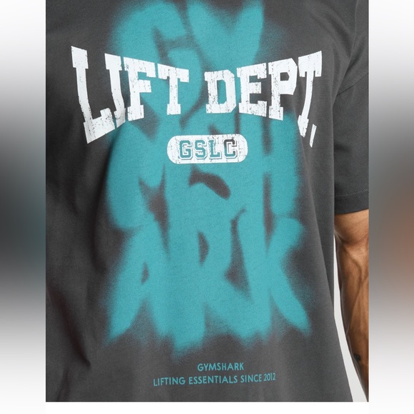 Gymshark Lifting Department Graffiti T-Shirt M Gray - Picture 5 of 8